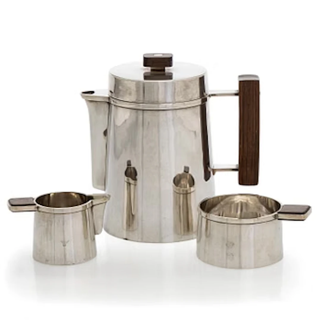 Bertel Gardberg, Coffee set, 3 pieces, 916 silver and rosewood, Toivo