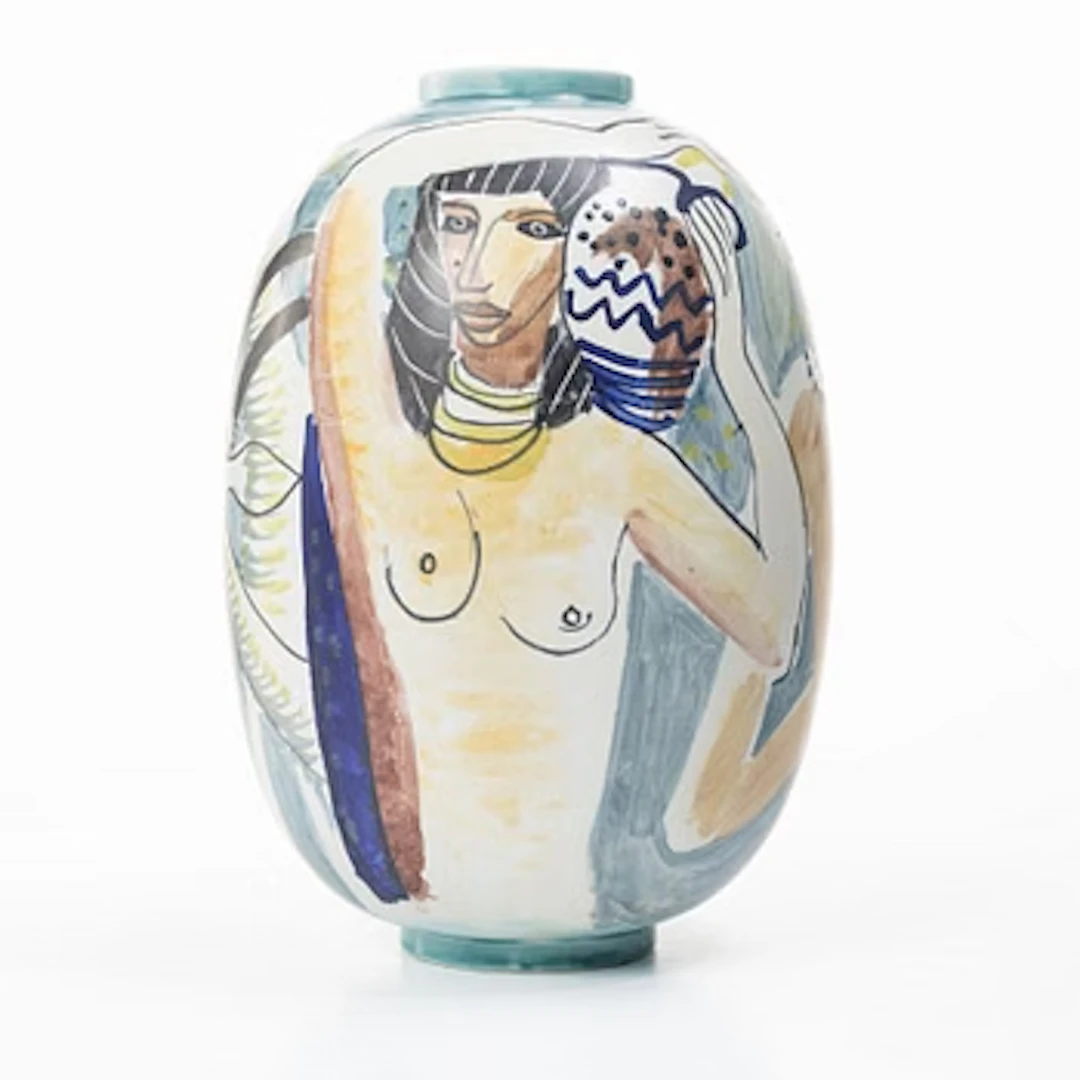 Carl-Harry Stålhane, a stoneware vase, Rörstrand 1945.