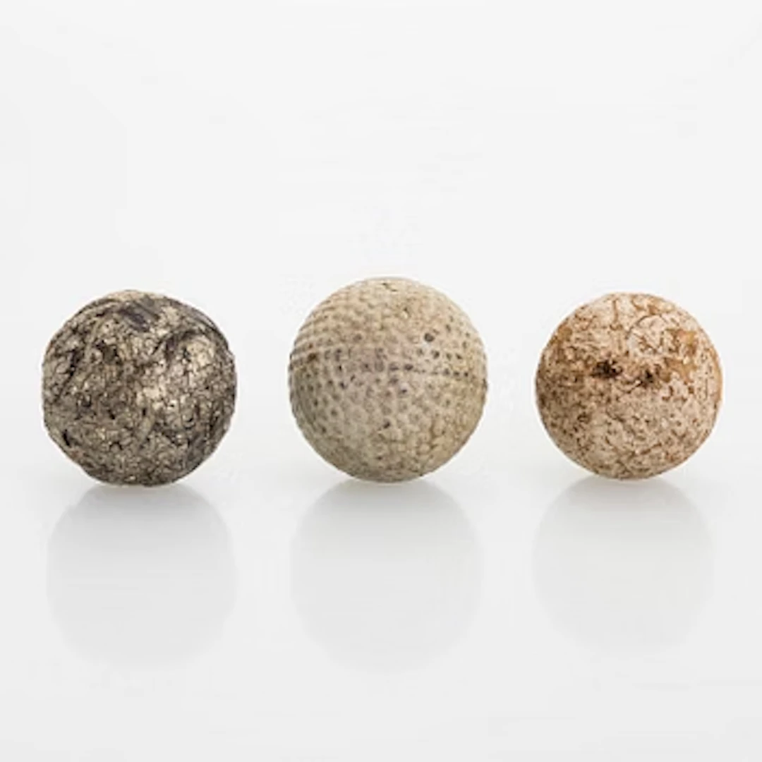 Golf balls, 3 pcs, turn of the 20th century.