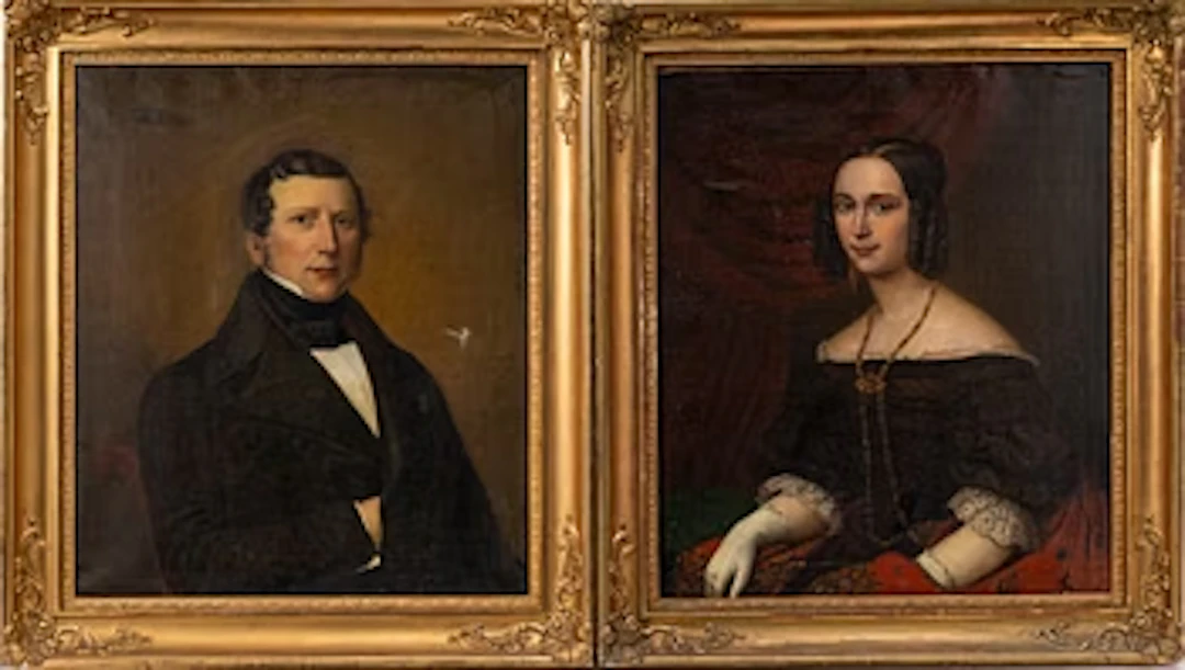 Swedish artist, mid-19th century, portraits, a pair.