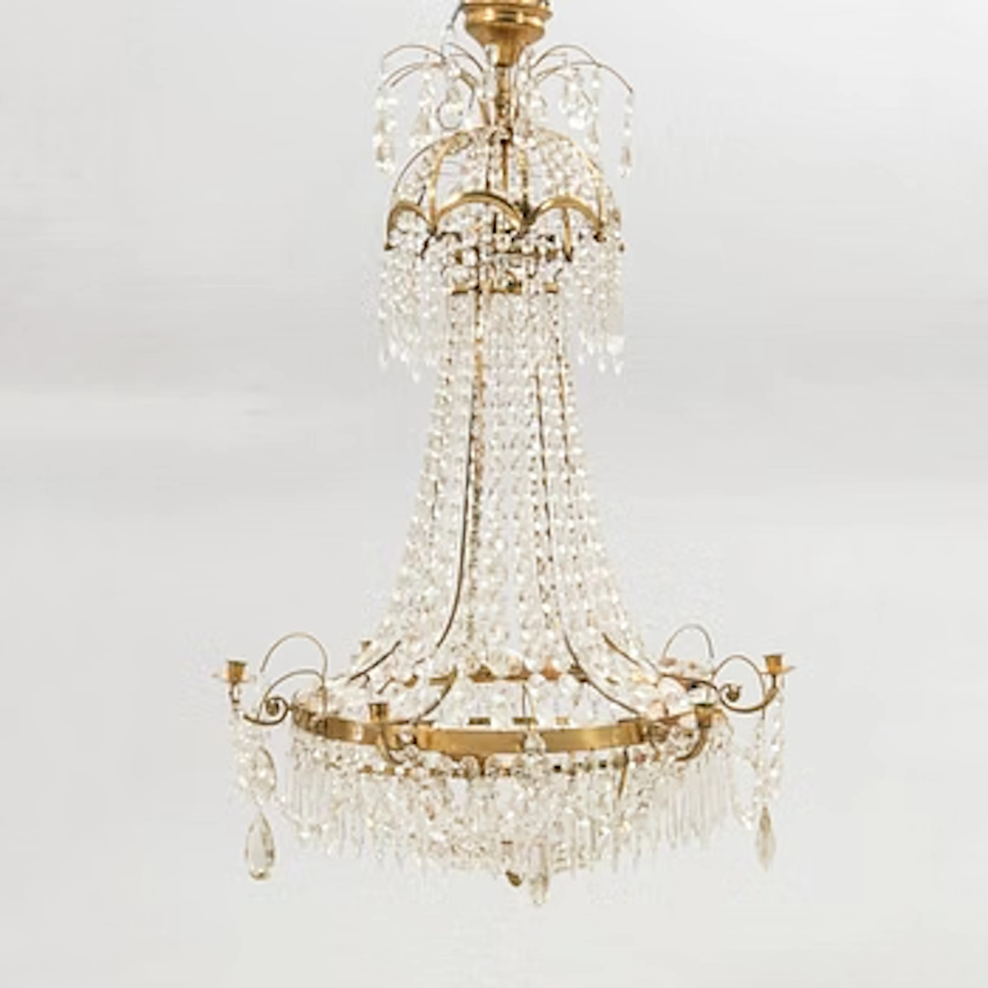 Chandelier, bishop’s mitre, Gustavian style, 20th century.