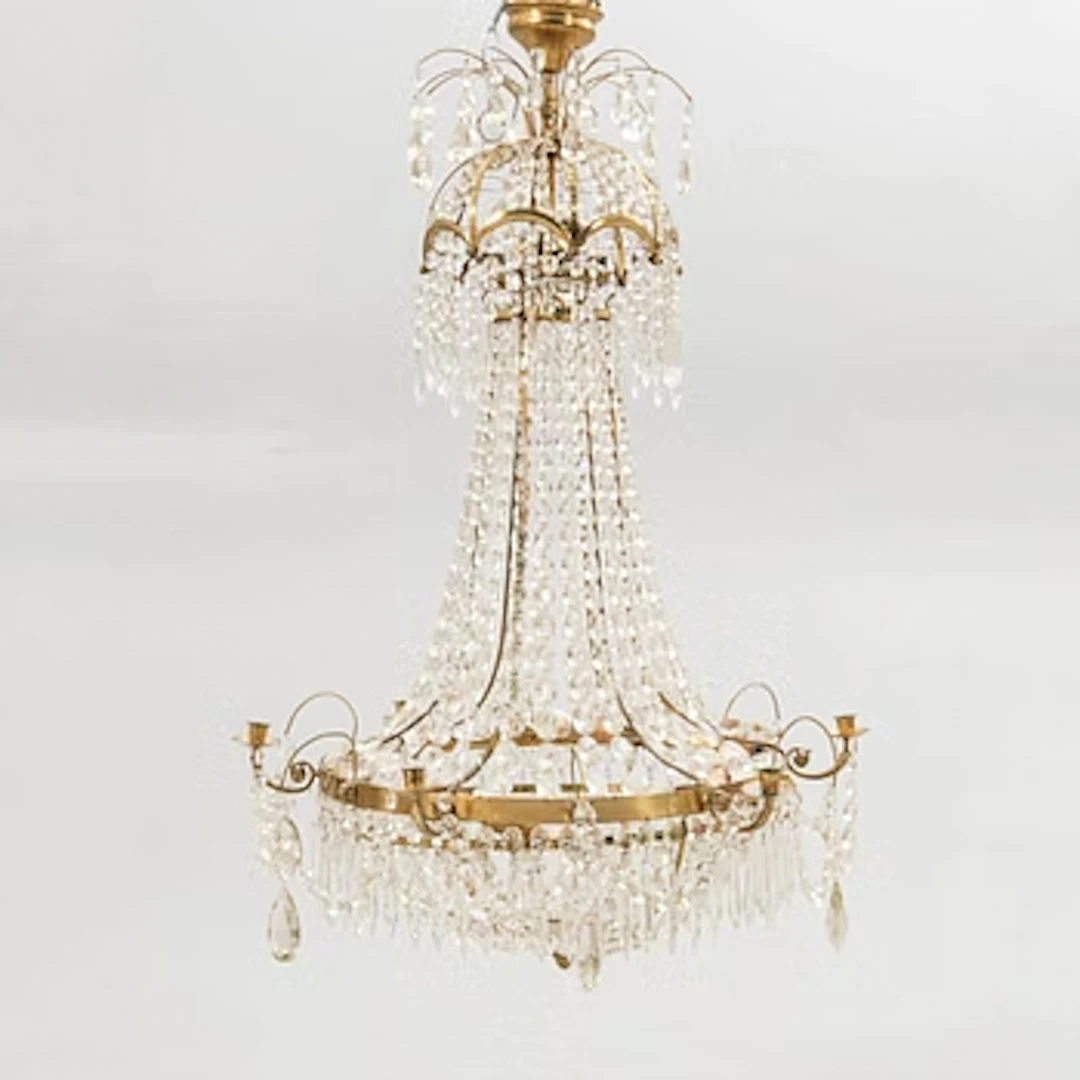 Chandelier, bishop’s mitre, Gustavian style, 20th century.