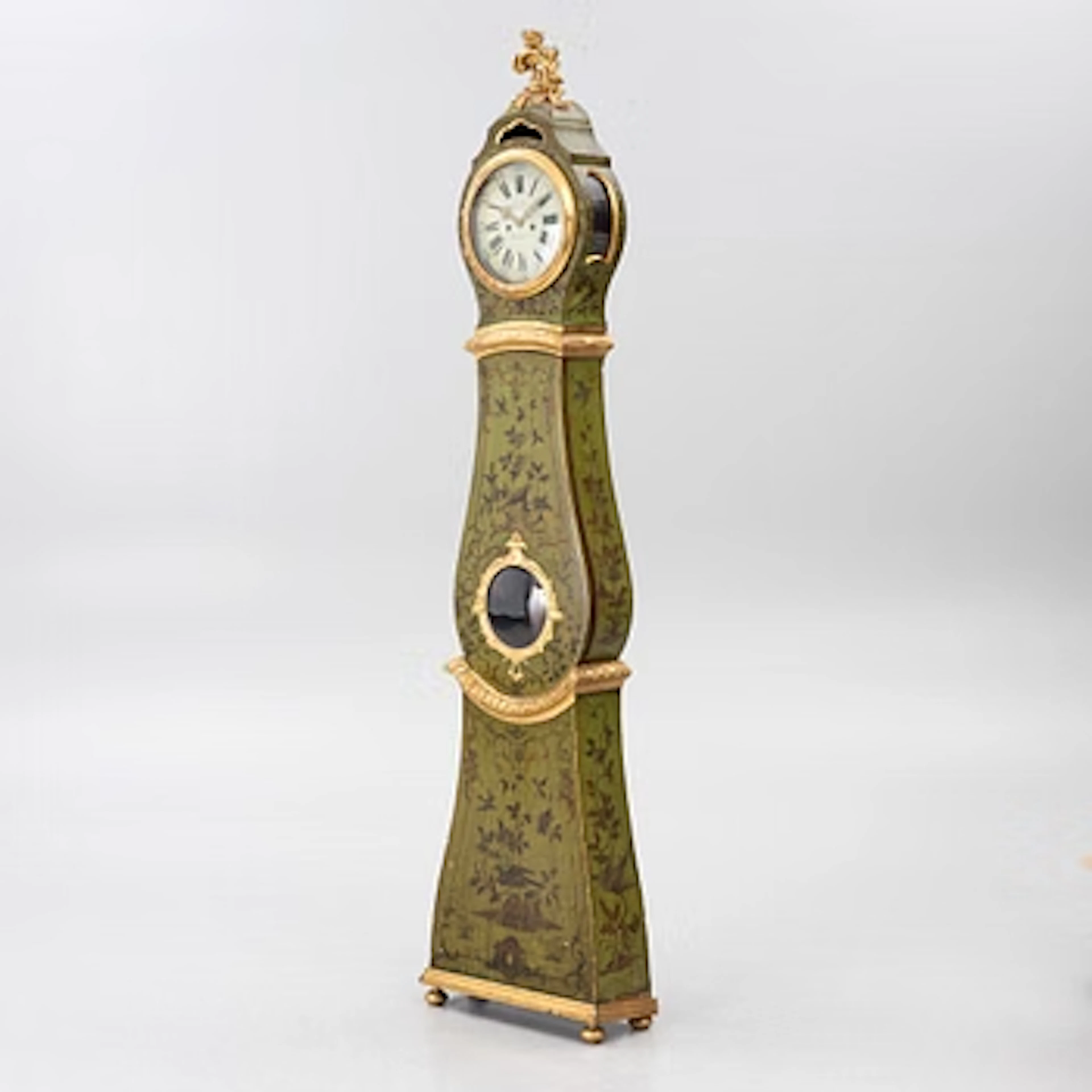 A rococo longcase clock by P. Malm (watchmaker in Stockholm 1766-96).