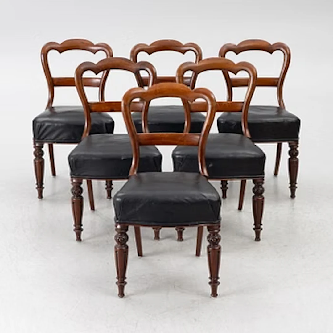 Chairs, 6, first half of the 19th century.