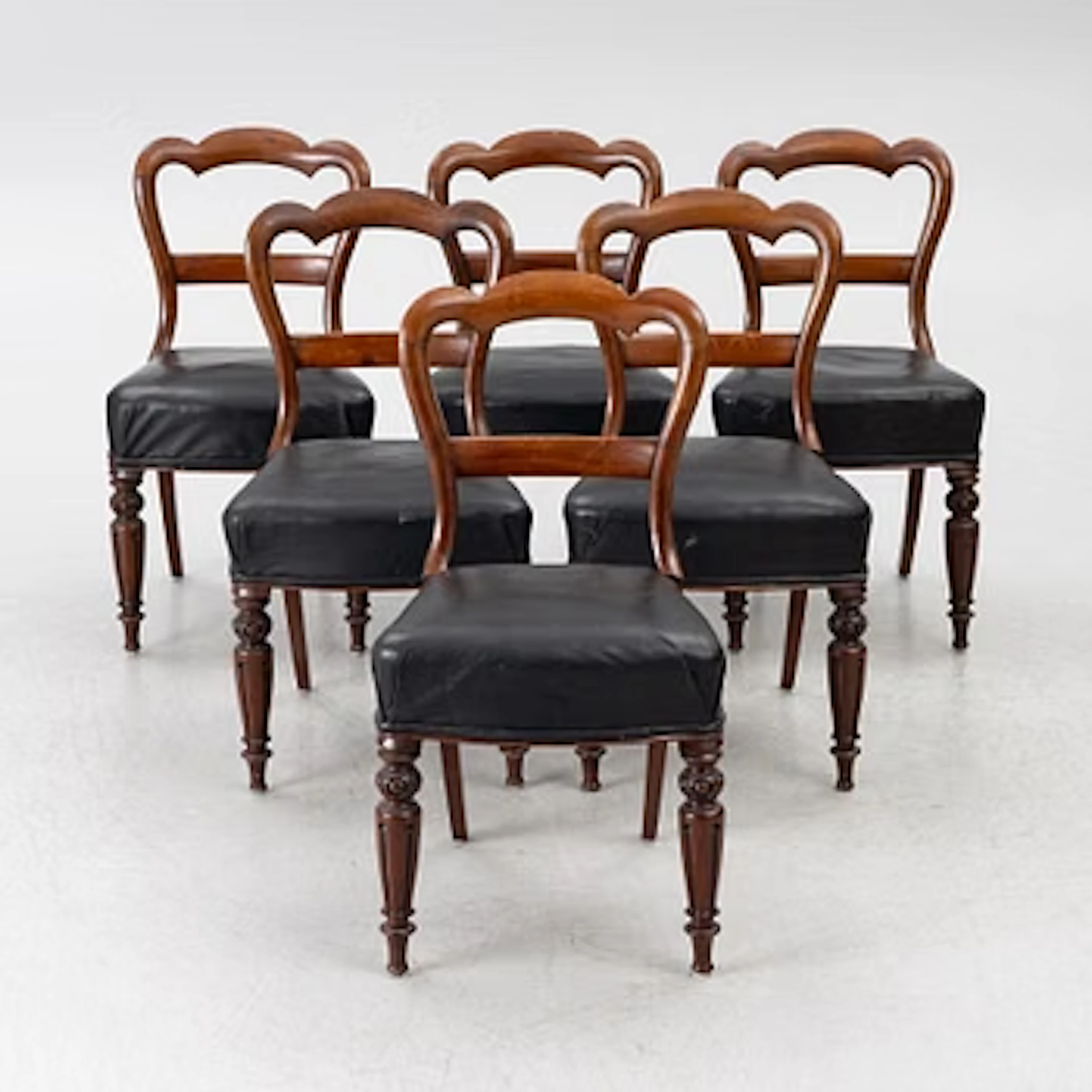 Chairs, 6, first half of the 19th century.