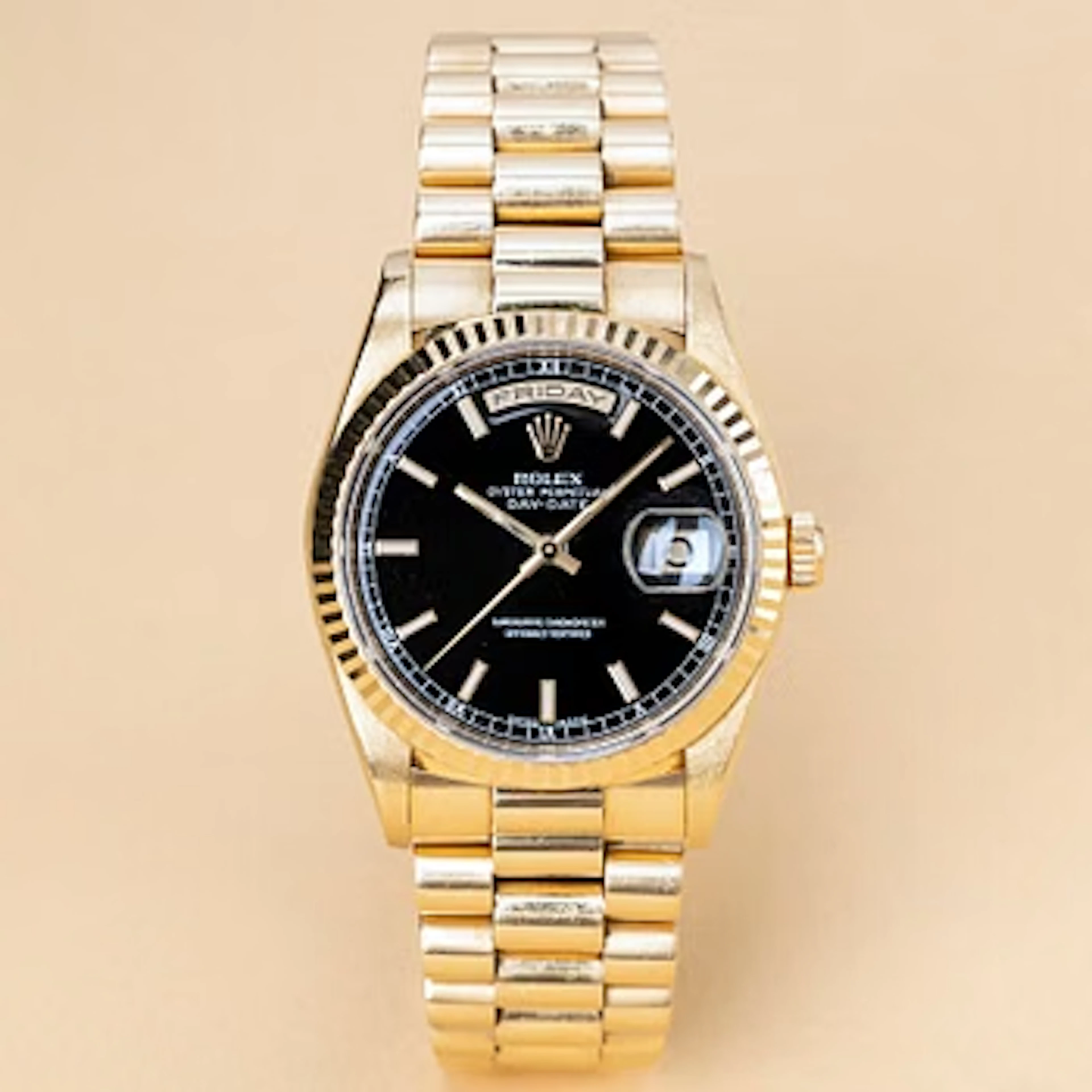 Rolex, Day-Date, "Black & Champagne Dial", ca 1998.