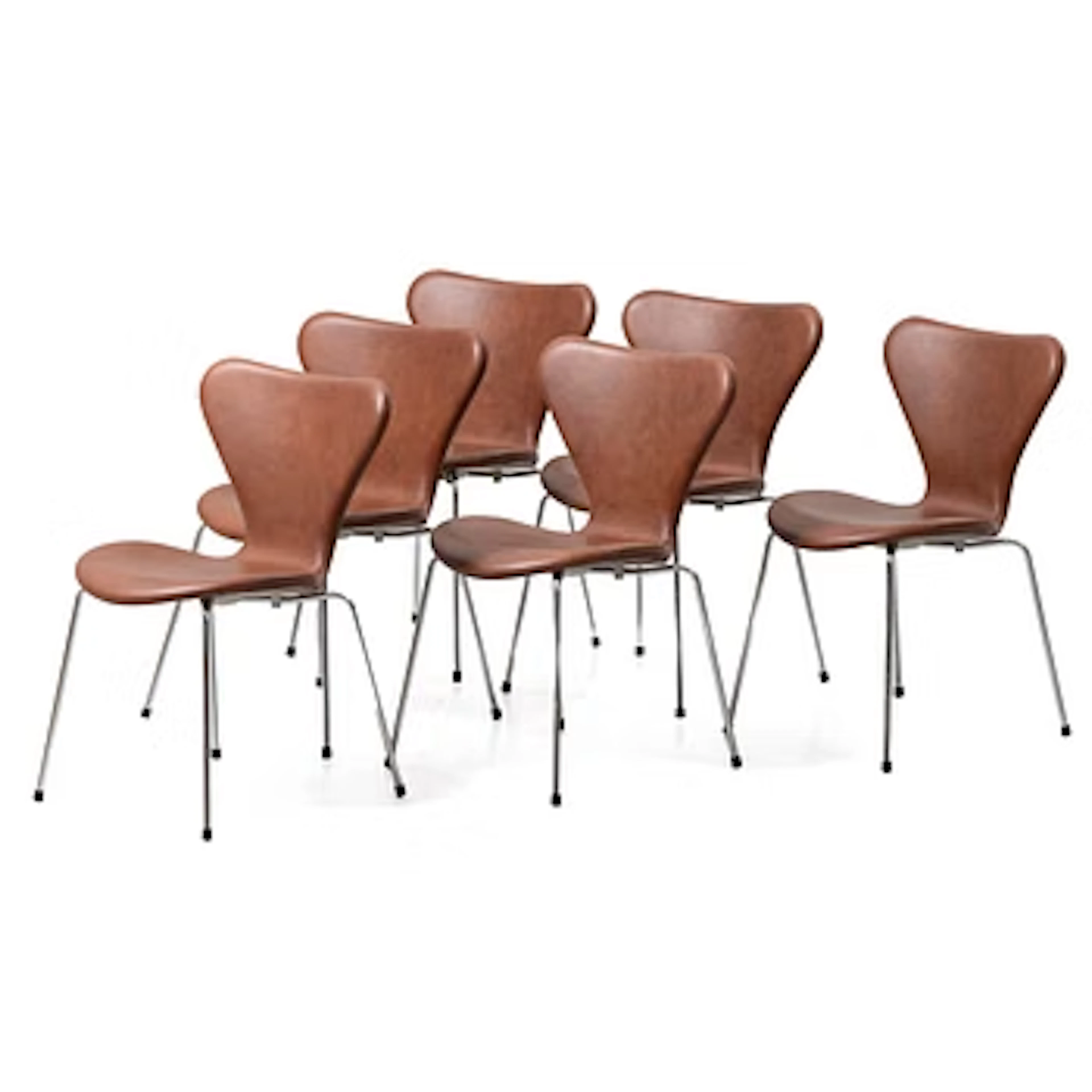 Arne Jacobsen, Chairs, 6, “Series 7” for Fritz Hansen, Denmark, latter