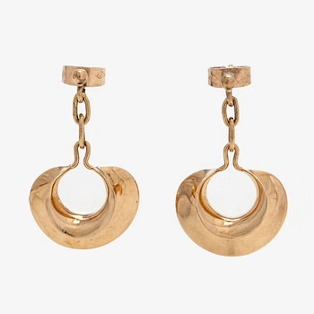 Earrings, 14K gold, A. Tillander.