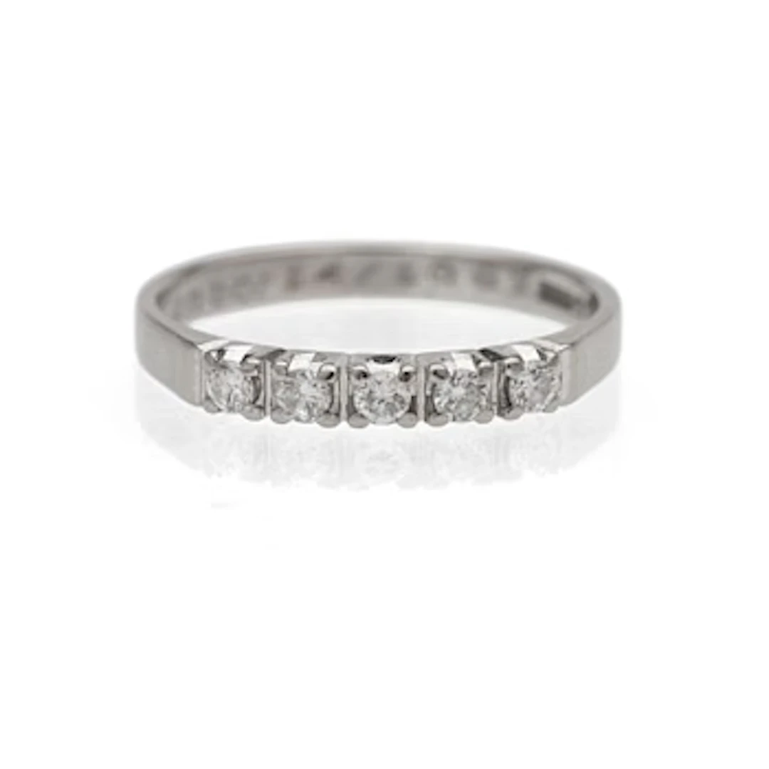 18K white gold half eternity ring with diamonds, Wadring Karlskrona, 1987.