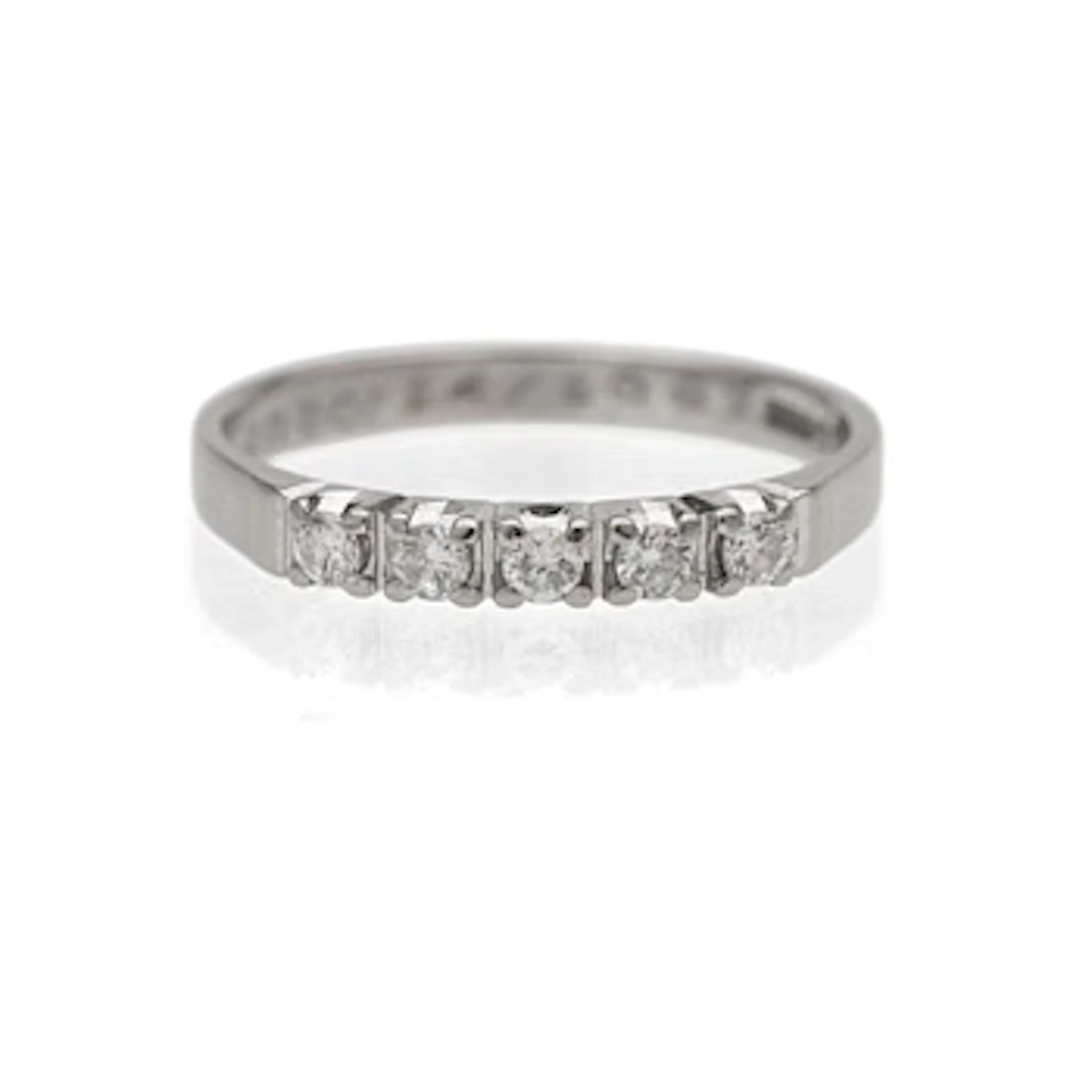 18K white gold half eternity ring with diamonds, Wadring Karlskrona, 1987.