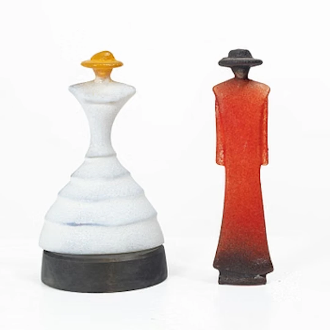 Kjell Engman, Figurines, 2 pieces, Kosta Boda.