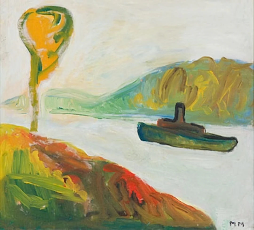 Mauno Markkula, Boat in a Mountain Landscape.