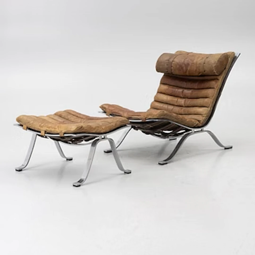 Arne Norell, An 'Ari' armchair with footstool, Norell Möbel, Aneby.