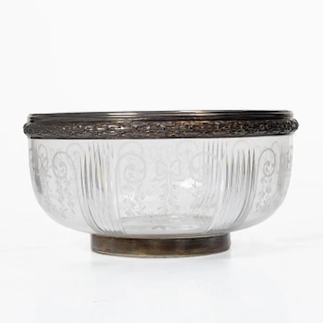 A French silver and glass bowl, mark of Georges Falkenberg, Paris