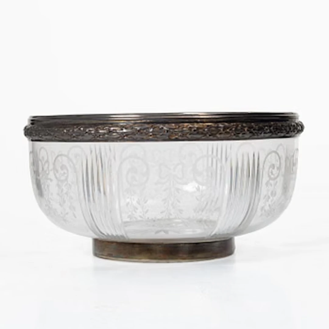 A French silver and glass bowl, mark of Georges Falkenberg, Paris