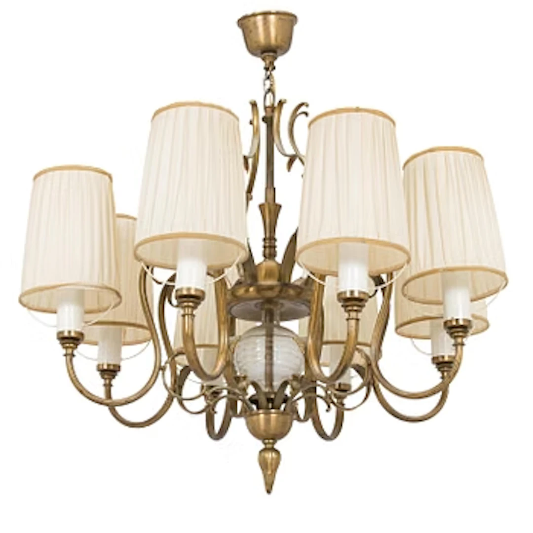Paavo Tynell, Chandelier, made to order, for Taito 1938.
