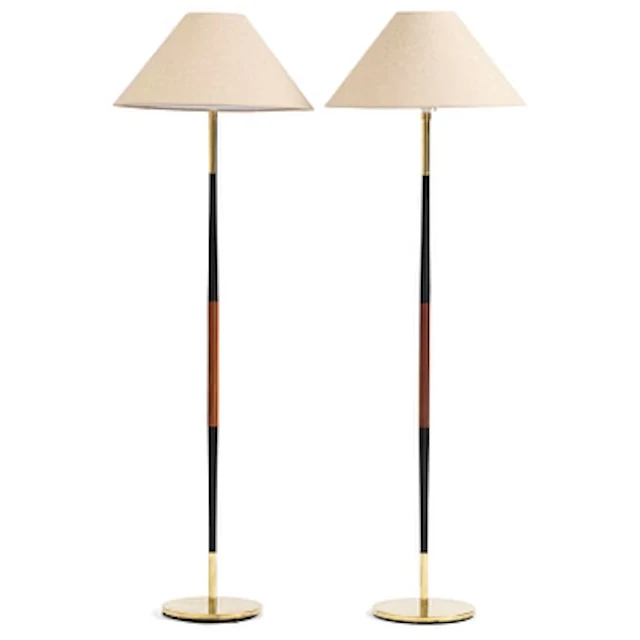 Scandinavian Modern, a pair of floor lamps, Denmark, 1950s–60s.