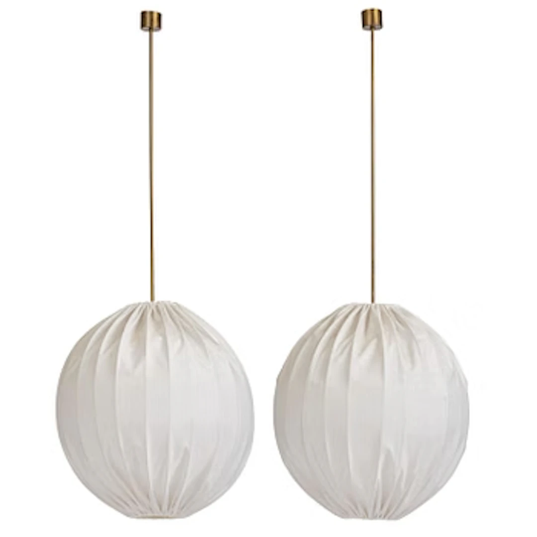 Bertil Brisborg, attributed to, an imposing pair of ceiling lamps