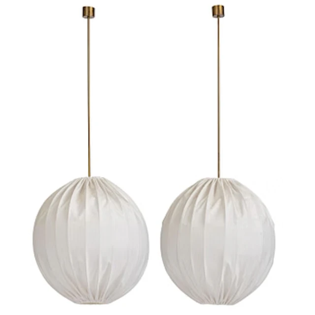 Bertil Brisborg, attributed to, an imposing pair of ceiling lamps