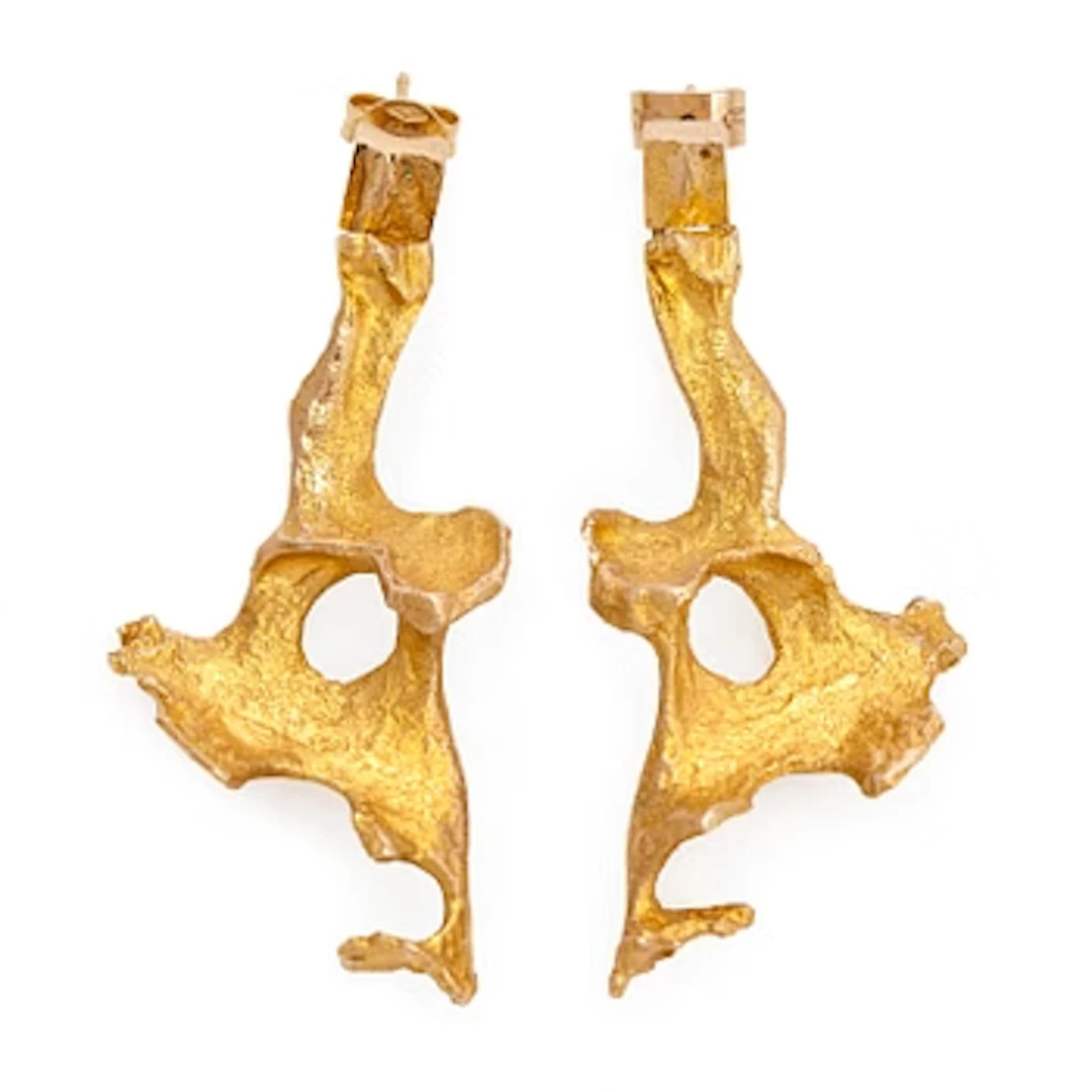 Björn Weckström, earrings, “Flamingo”, 14K gold, Lapponia 1969.