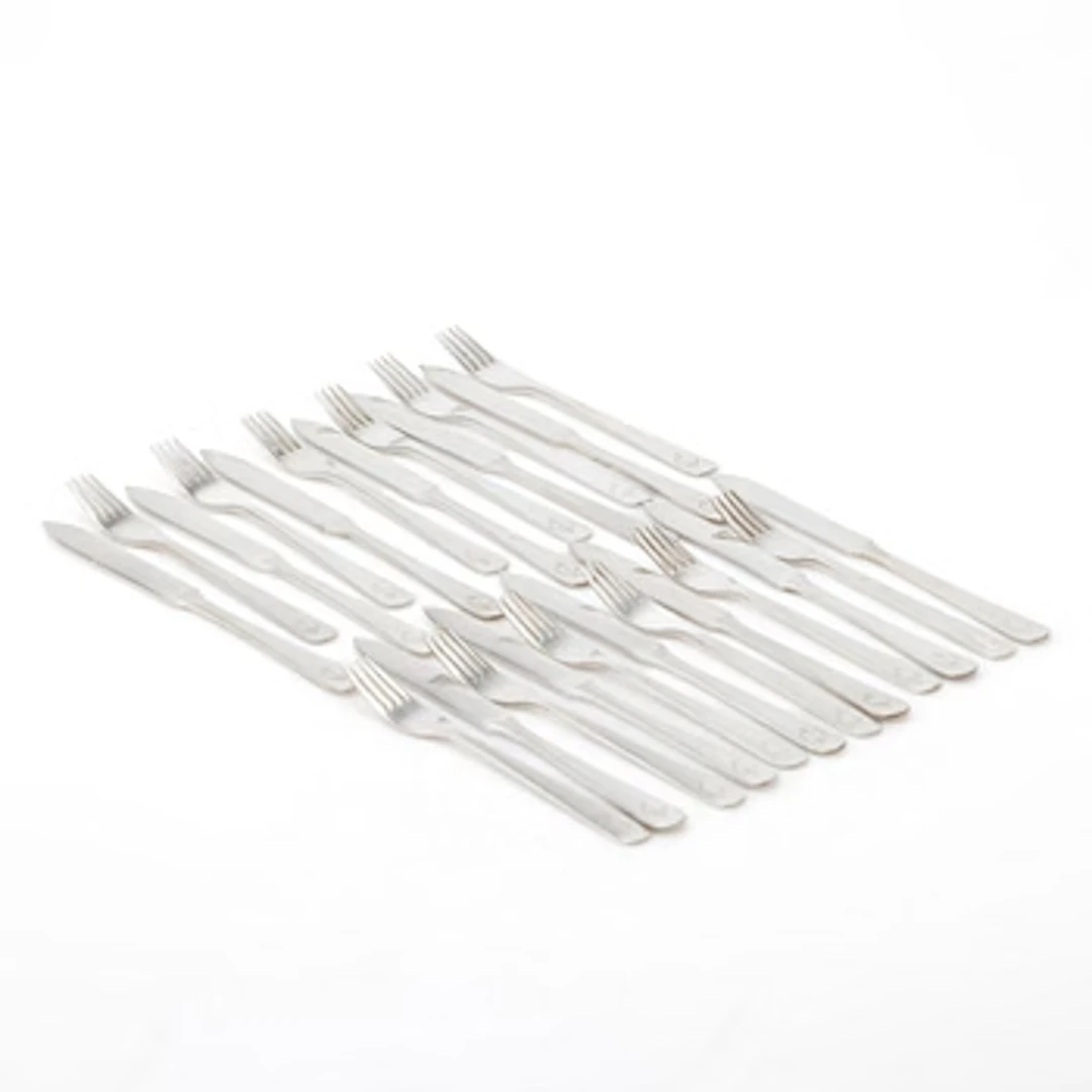 Wiwen Nilsson, Fruit knives and forks, 24 pieces, silver, Lund, 1937.