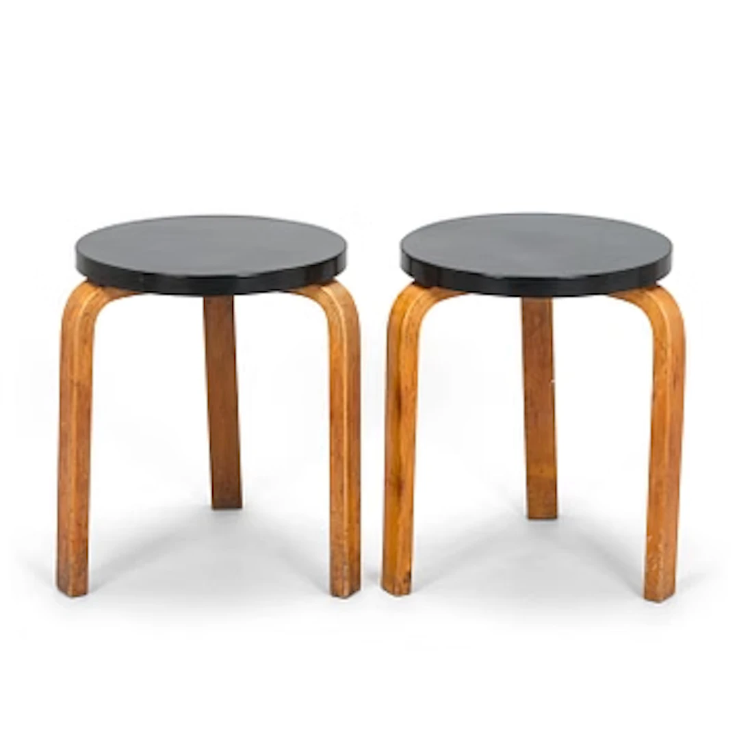 Alvar Aalto, a pair of stools, model 60, O.Y. Huonekalu-ja Rakennustyötehdas