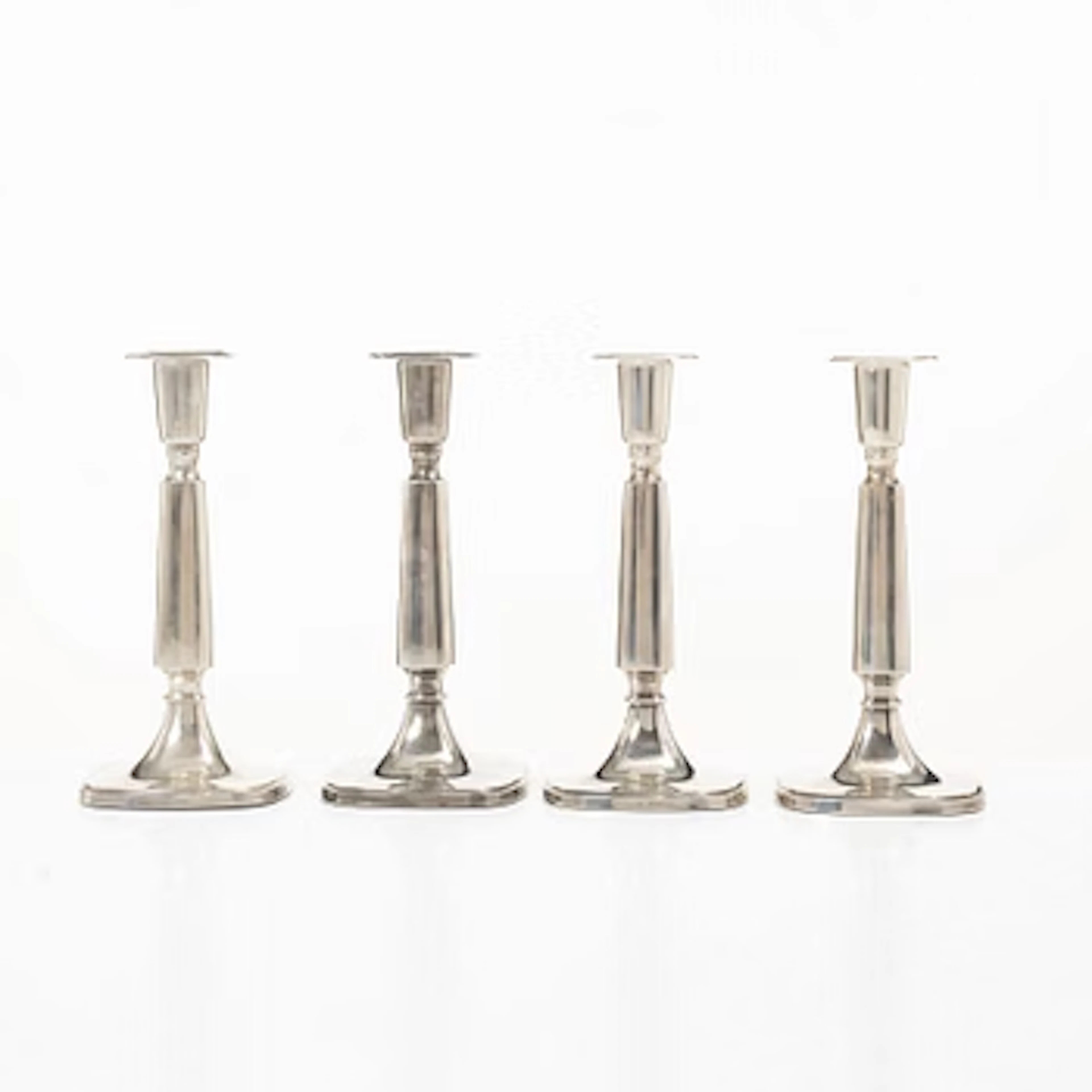 Tore Eldh, Four silver candlesticks, Carlson K & E, Gothenburg, 1968.