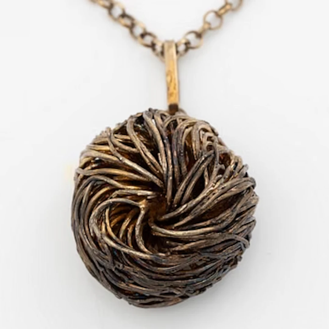 Flora Danica pendant with chain, silver, Denmark.