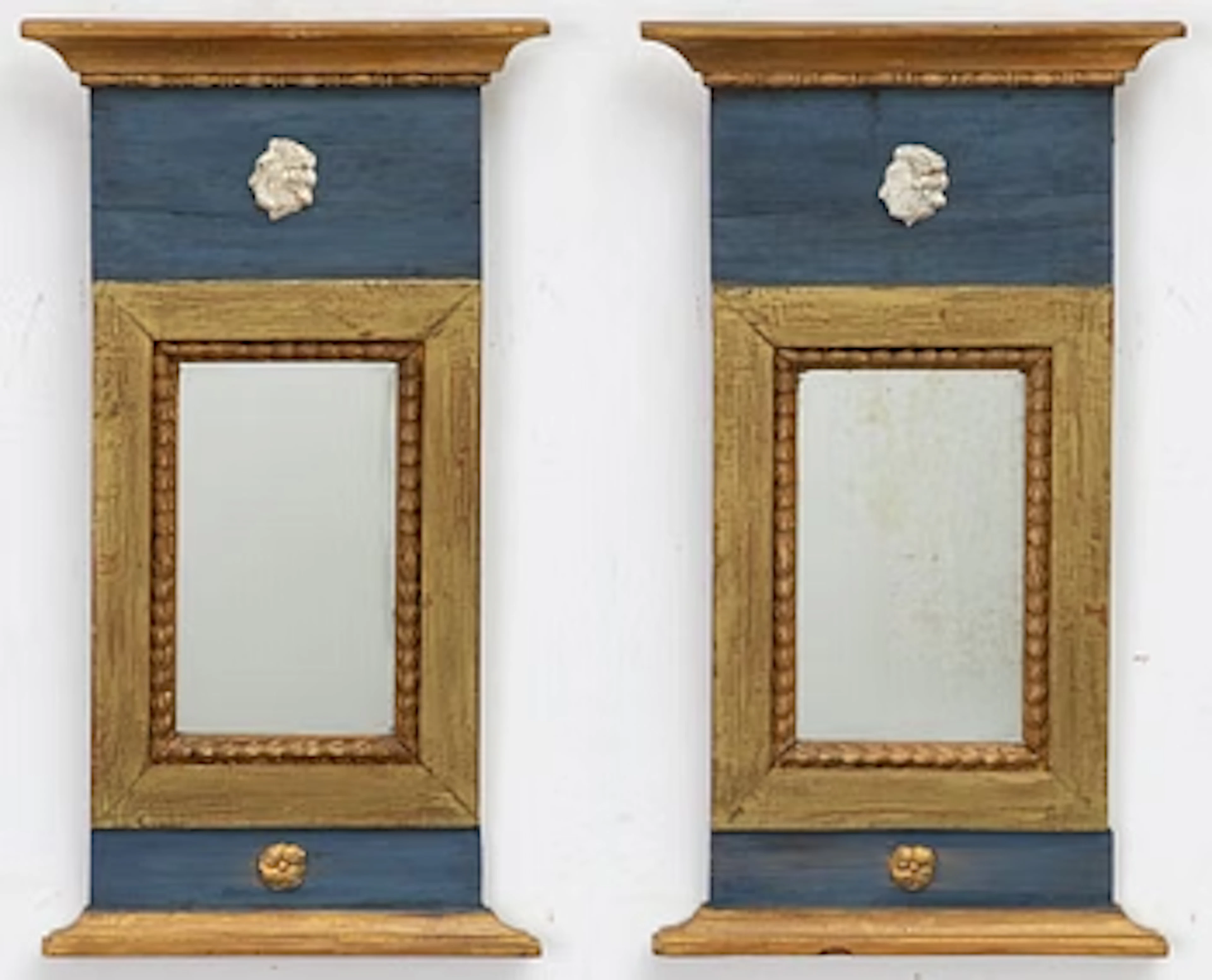 Mirrors, a pair, Gustavian style, 20th century.