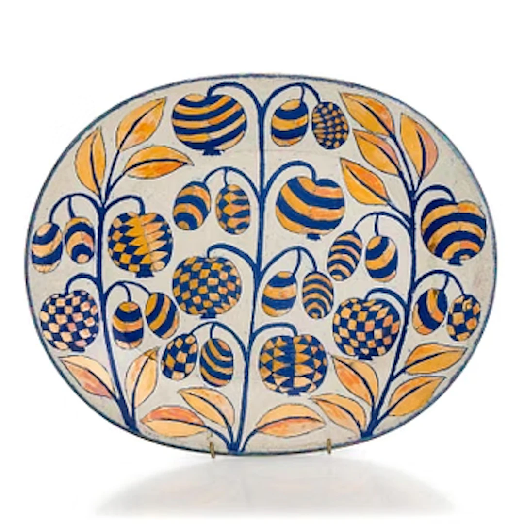 Birger Kaipiainen, a decorative stoneware dish, signed Kaipiainen Arabia.