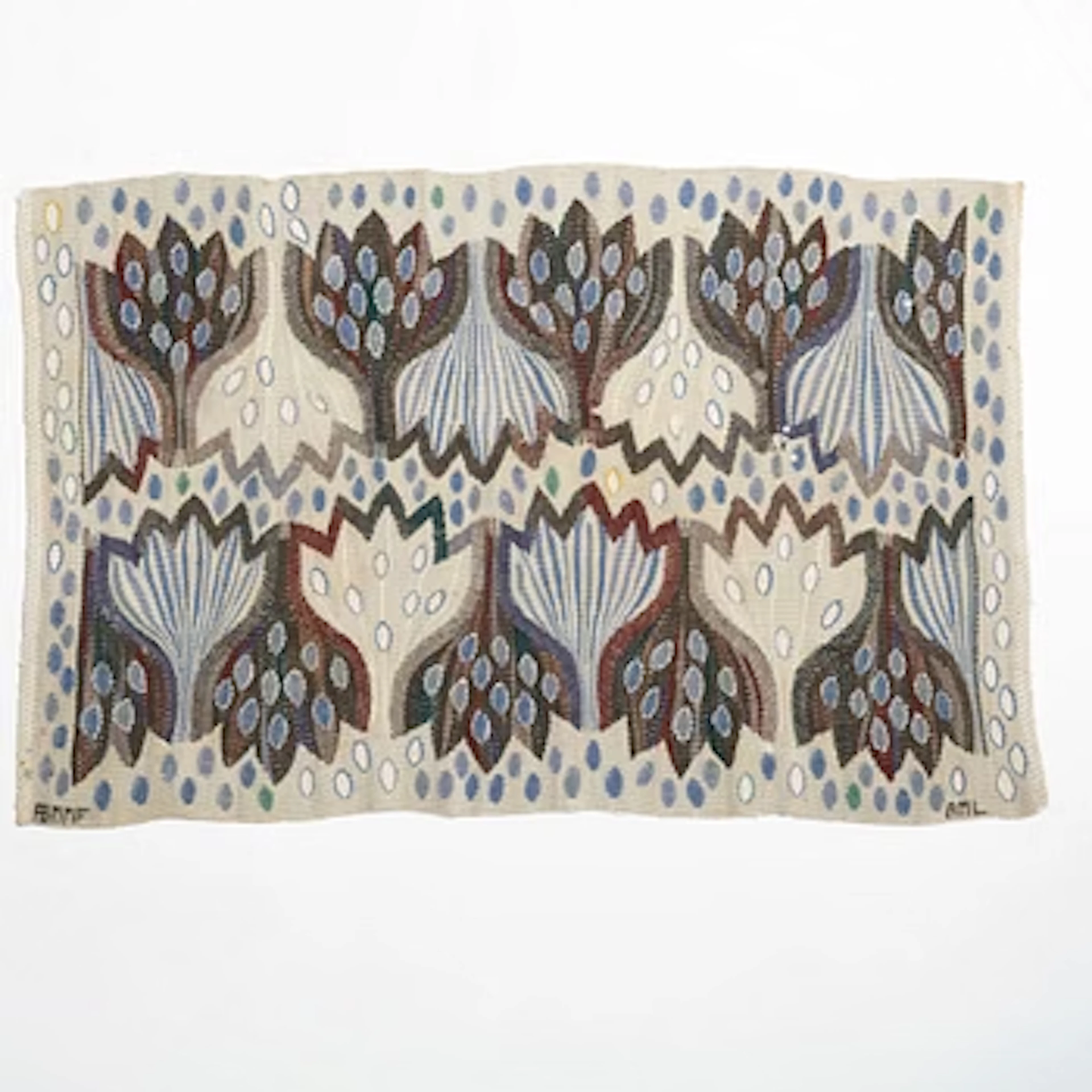 Ann-Mari Lindbom, gift Forsberg, Textile “Blue Crocus”, tapestry version