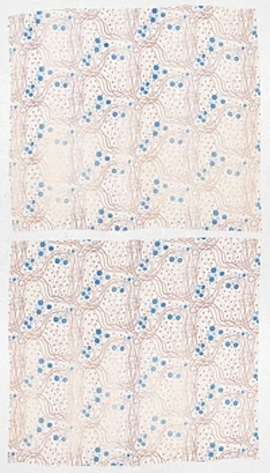 Josef Frank, Ihopsydda gardinvåder, ett par, "Loops", Firma Svenskt Tenn.