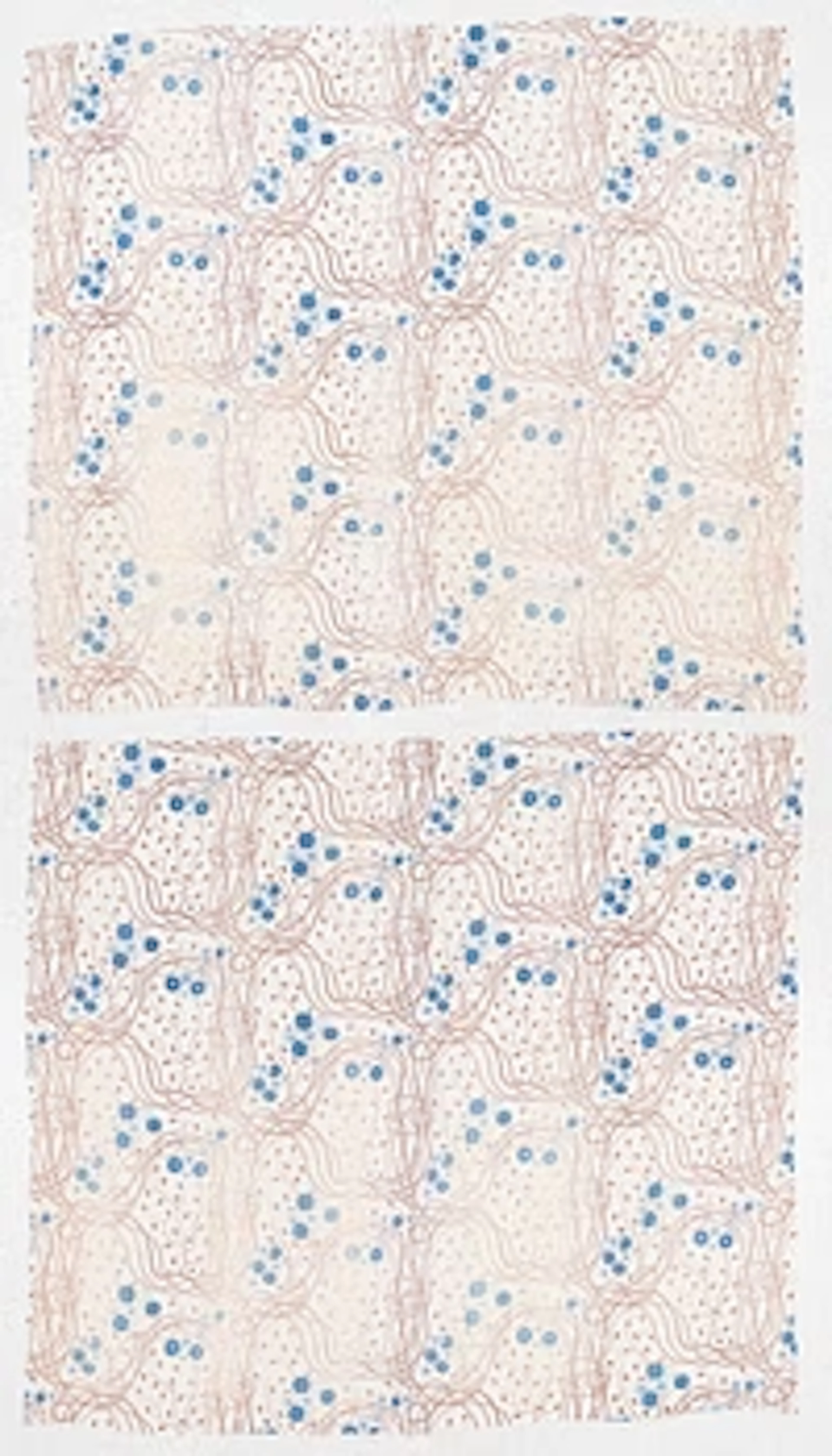 Josef Frank, Ihopsydda gardinvåder, ett par, "Loops", Firma Svenskt Tenn.