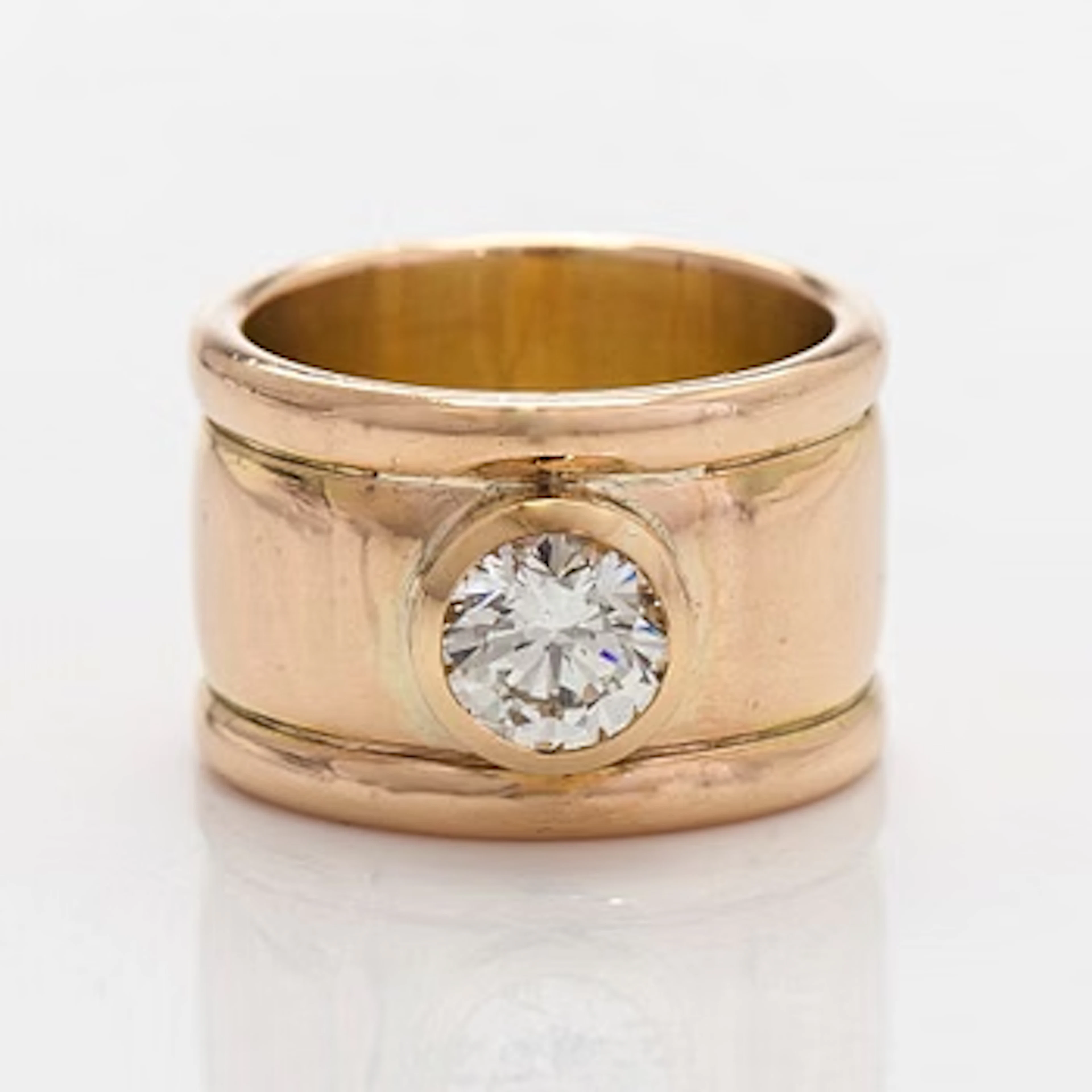 Ring, brilliant-cut diamond circa 1.19 ct, 14K gold.