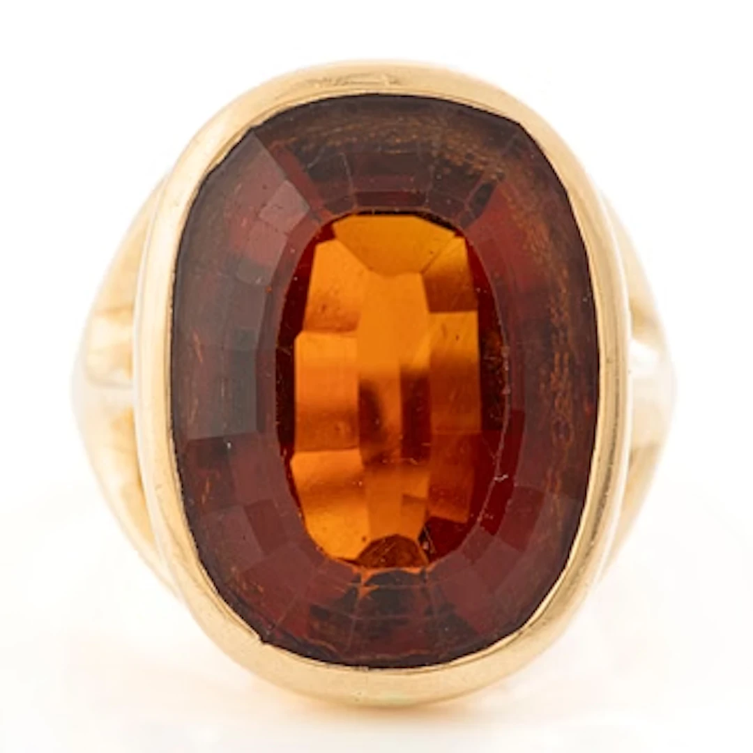 Sigurd Persson, Ring, 18K gold with a faceted citrine, Stockholm, 1967.