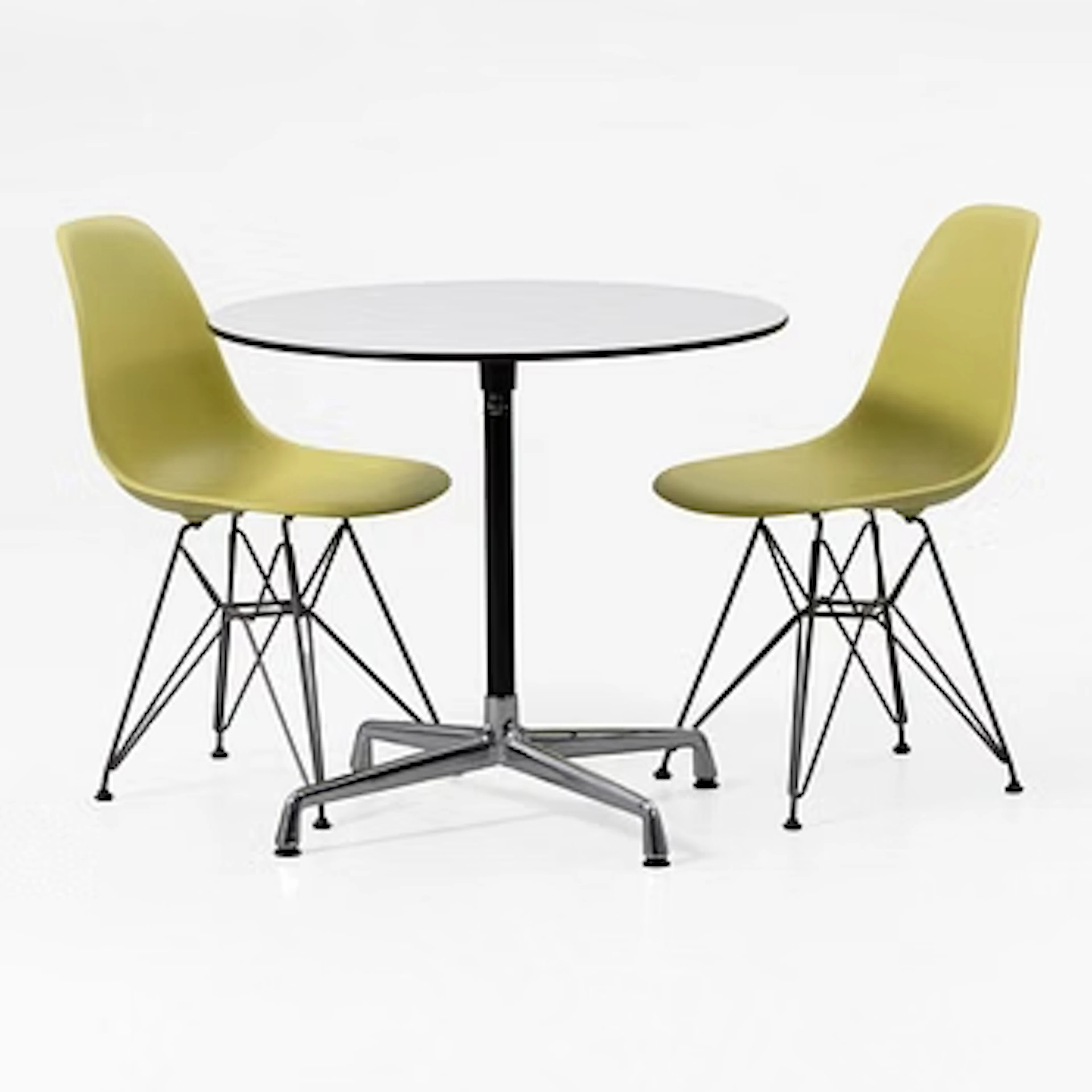 Charles & Ray Eames, Table and chairs, DSR Plastic Chairs, Vitra, 2000s.