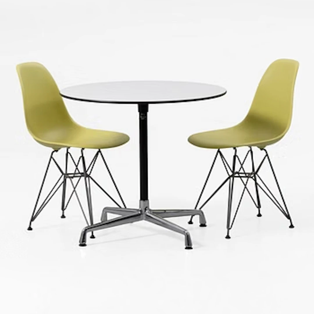 Charles & Ray Eames, Table and chairs, DSR Plastic Chairs, Vitra, 2000s.