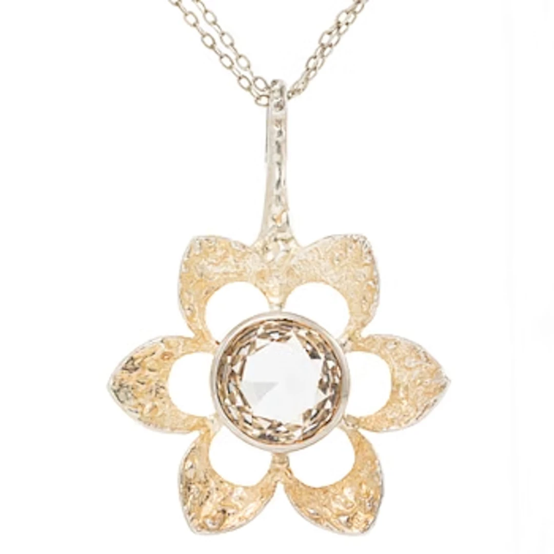 Theresia Hvorslev, Pendant, silver with faceted rock crystal, Lidköping 1972.