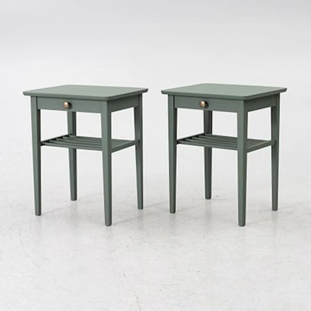 Bedside tables, a pair, mid-20th century.