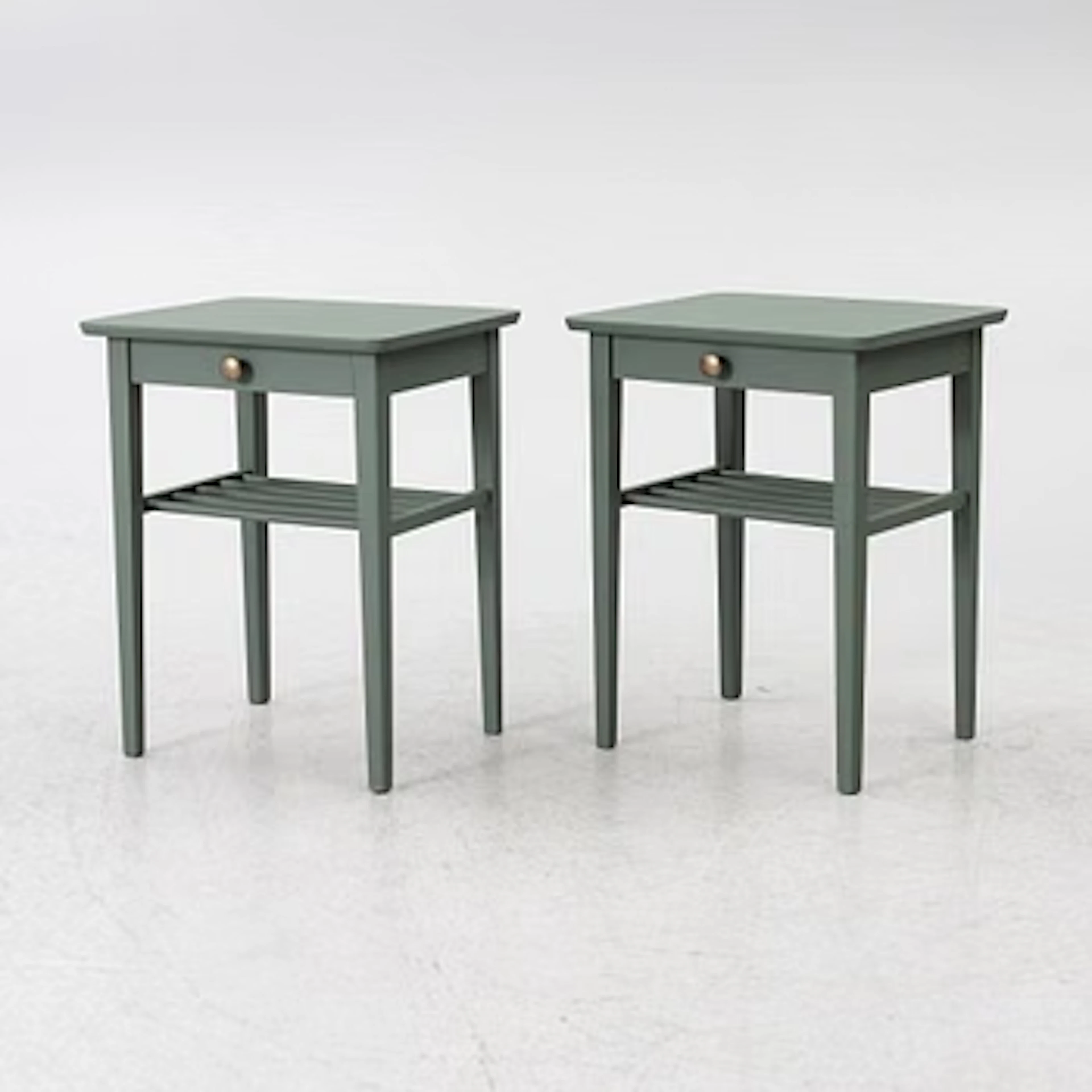 Bedside tables, a pair, mid-20th century.