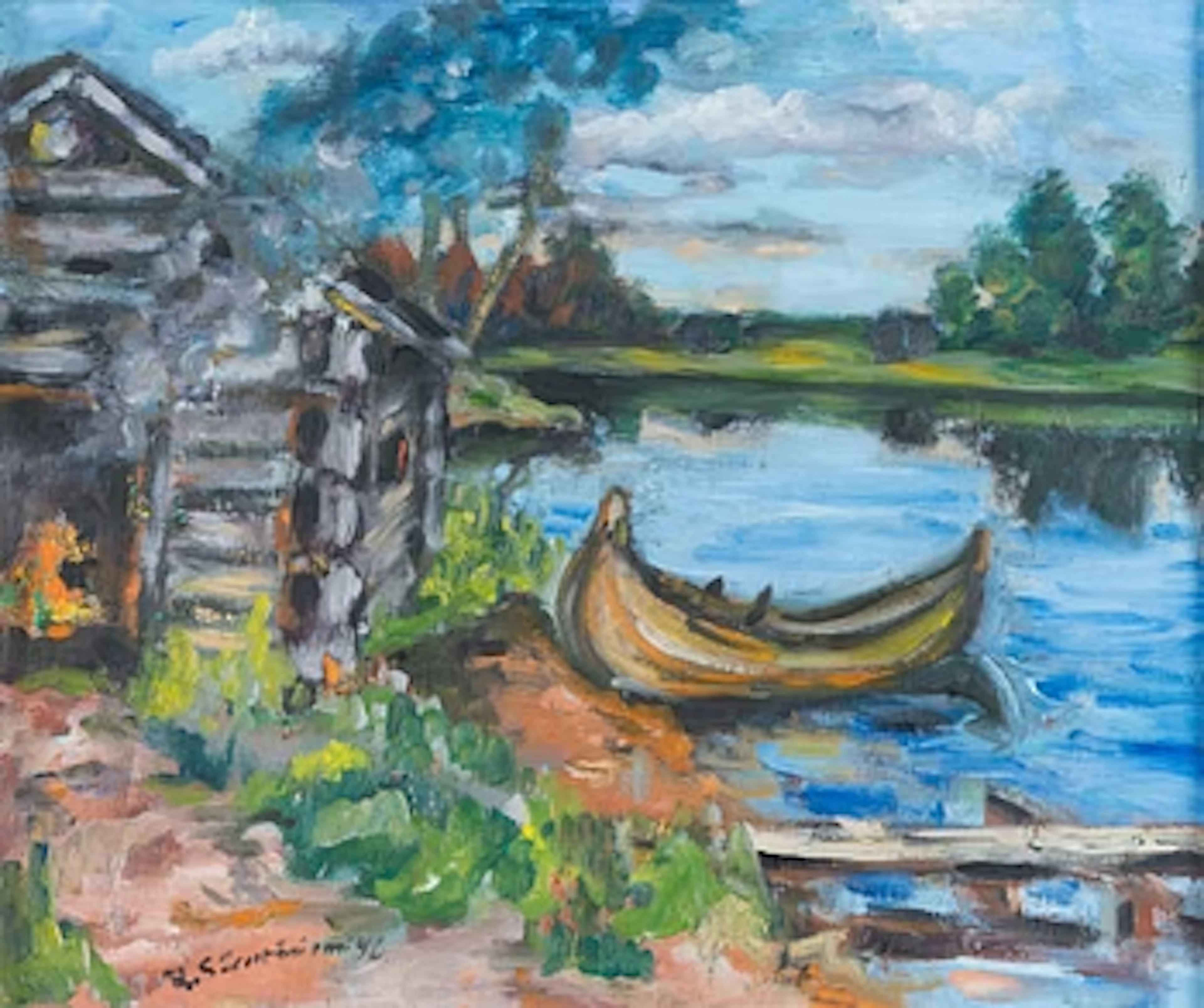 Reidar Särestöniemi, Beach shed with boat.
