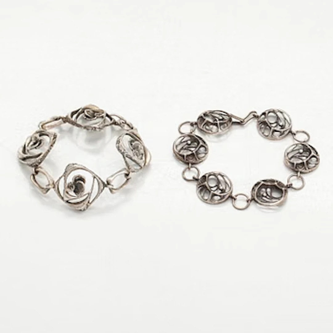 Karl Laine, Bracelets, 2 pcs, silver. Turku, 1970s.