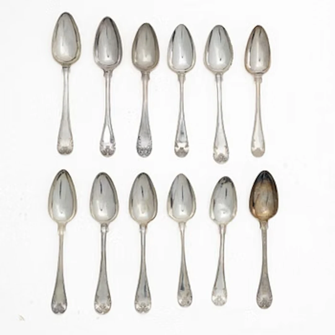 Tablespoons, 12 similar, silver, “French Lily”/“Old French”, 19th