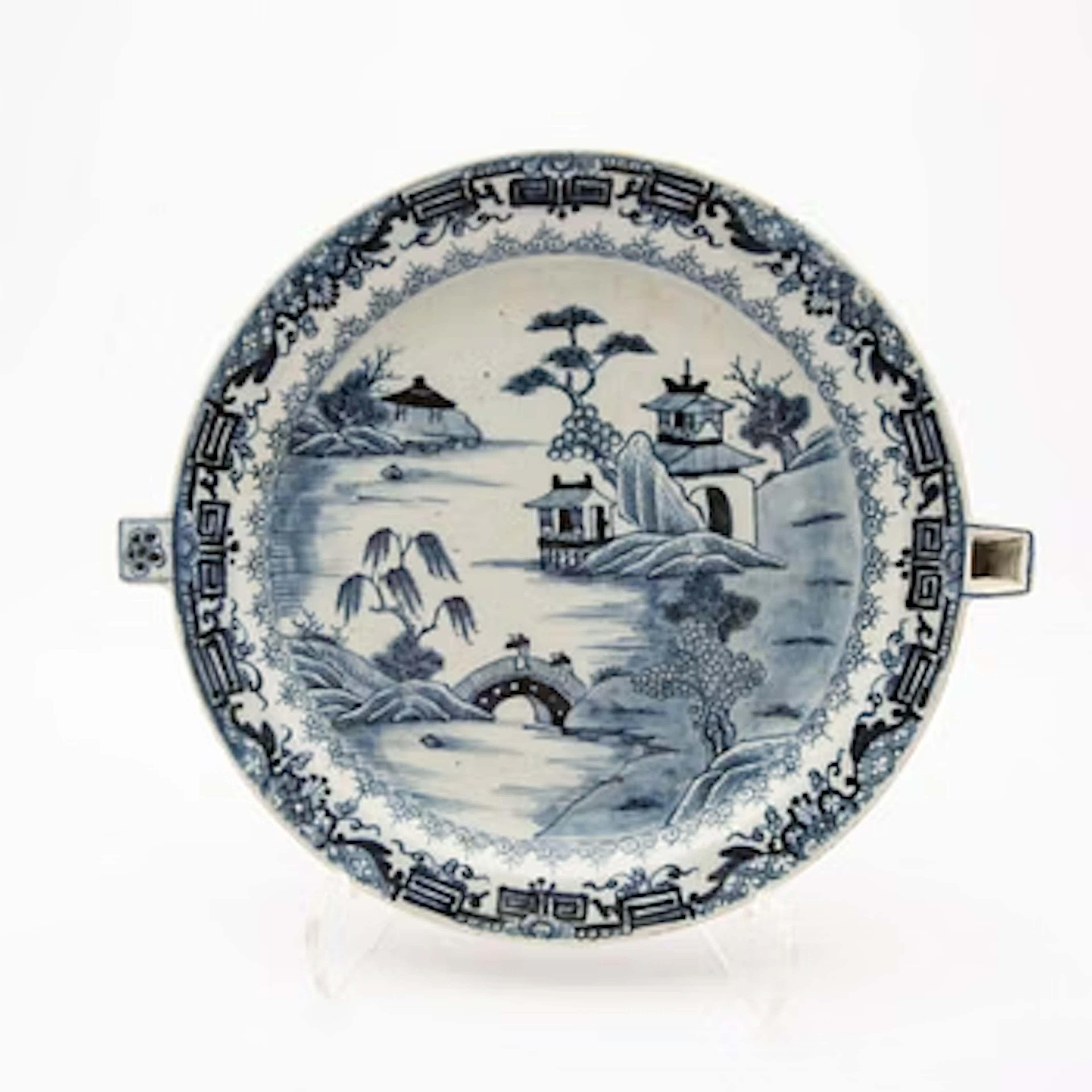 Heat-resistant plate China blue and white, Qing.