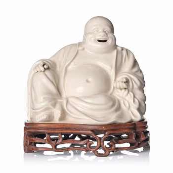 A blanc de chine figure of Budai, Qing dynasty, 18/19th century.