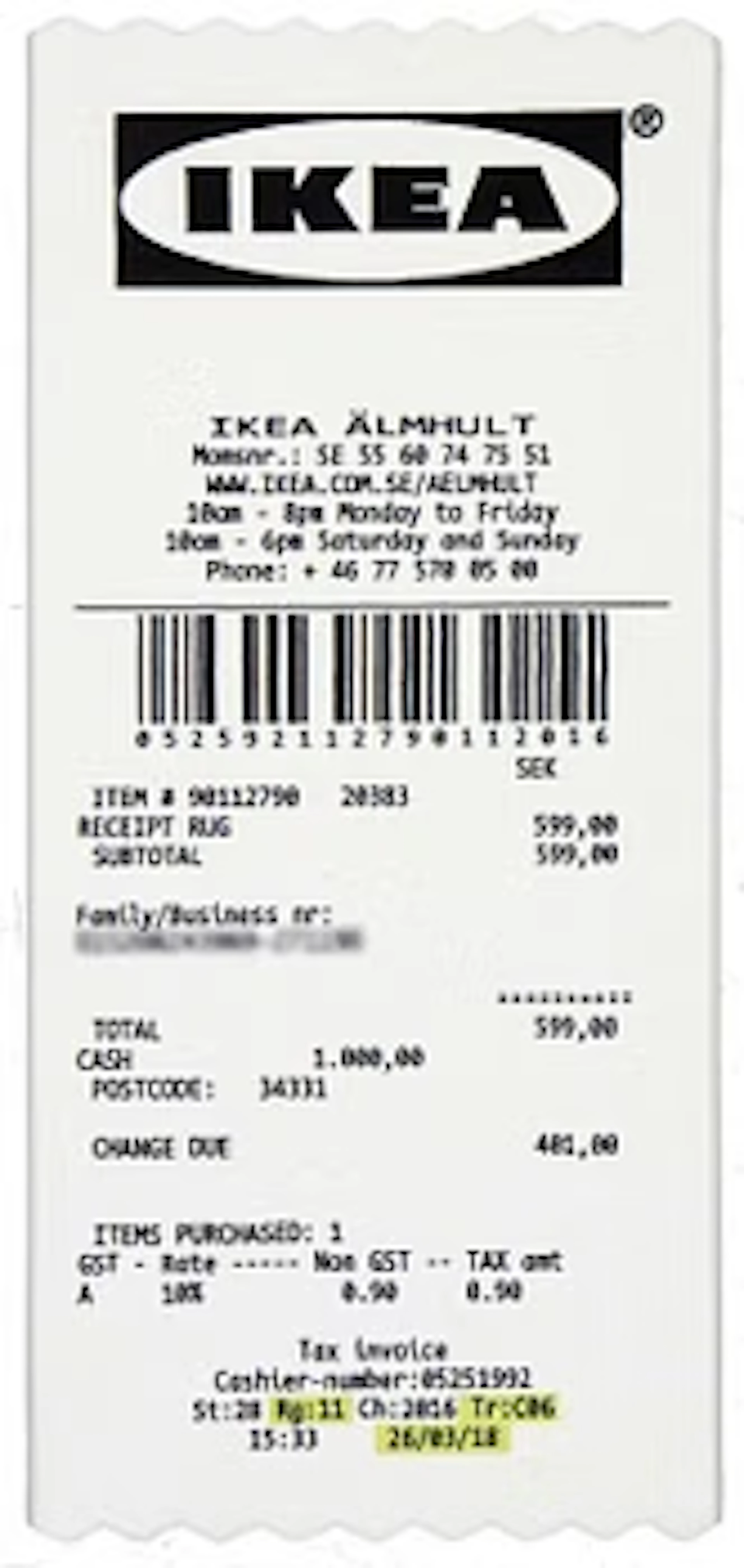 Virgil Abloh, a 'kvitto' ('Receipt') carpet, IKEA x Virgil Abloh