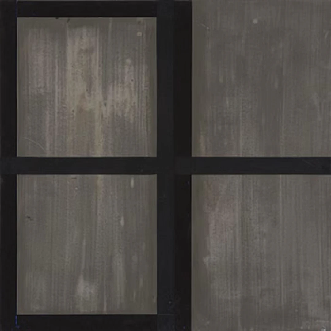 Harvey Quaytman, "Ivory, Slat and Black Glass".