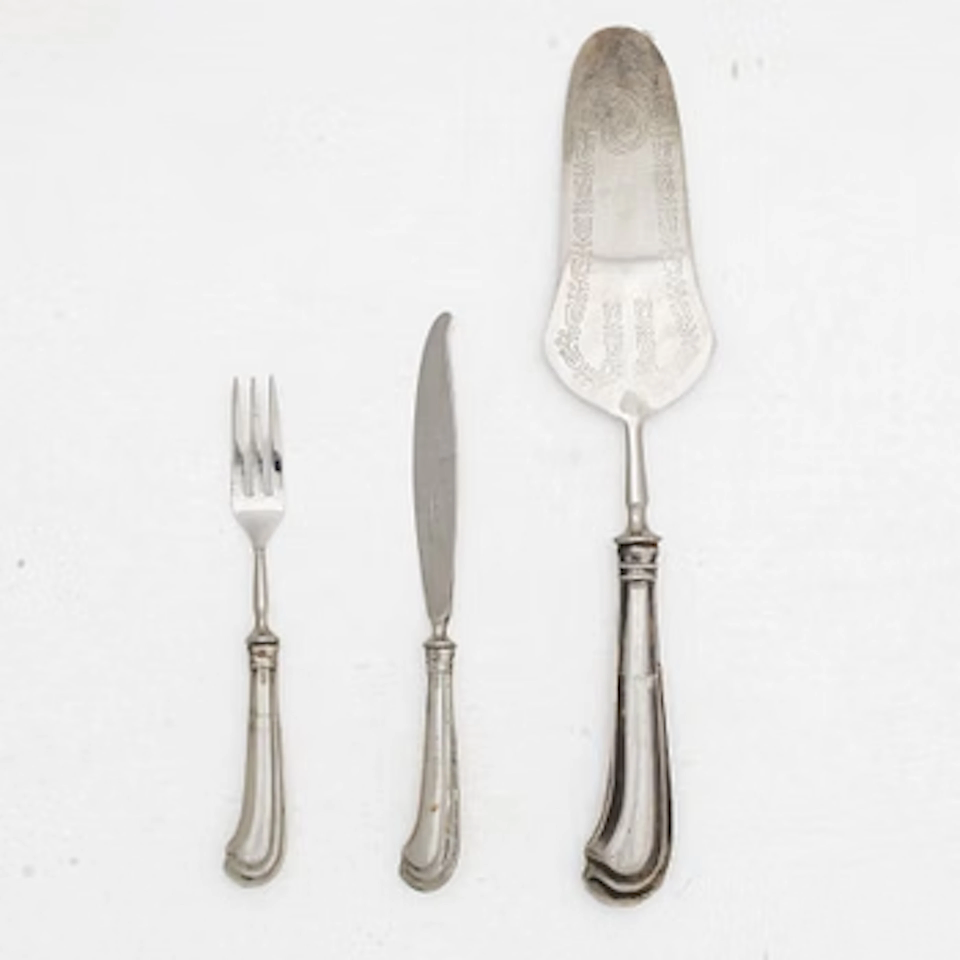 Cutlery, 13 pieces, silver, Italy, post-1944.