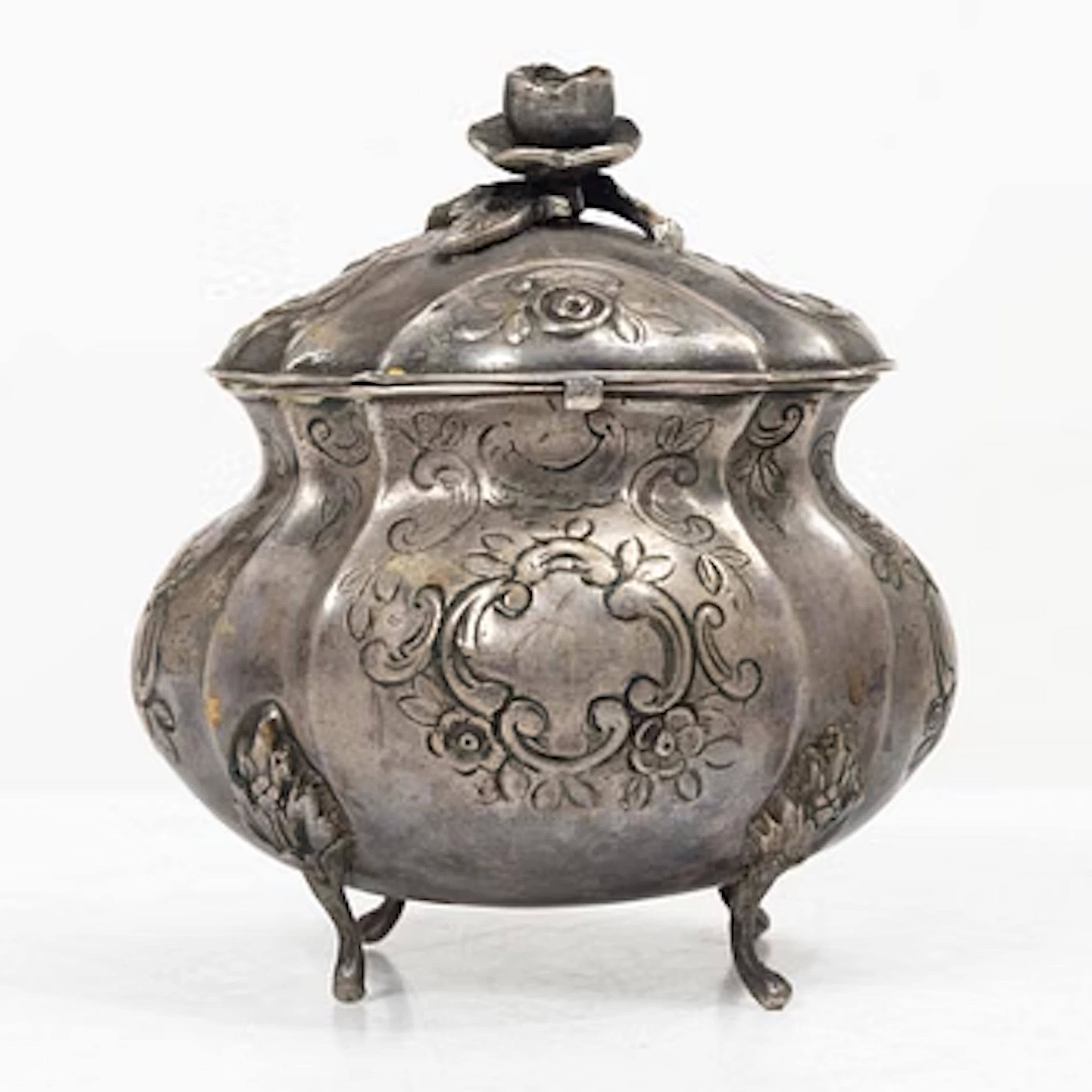 Sven Carlsson, Sugar box, silver, Rococo style, 1972.