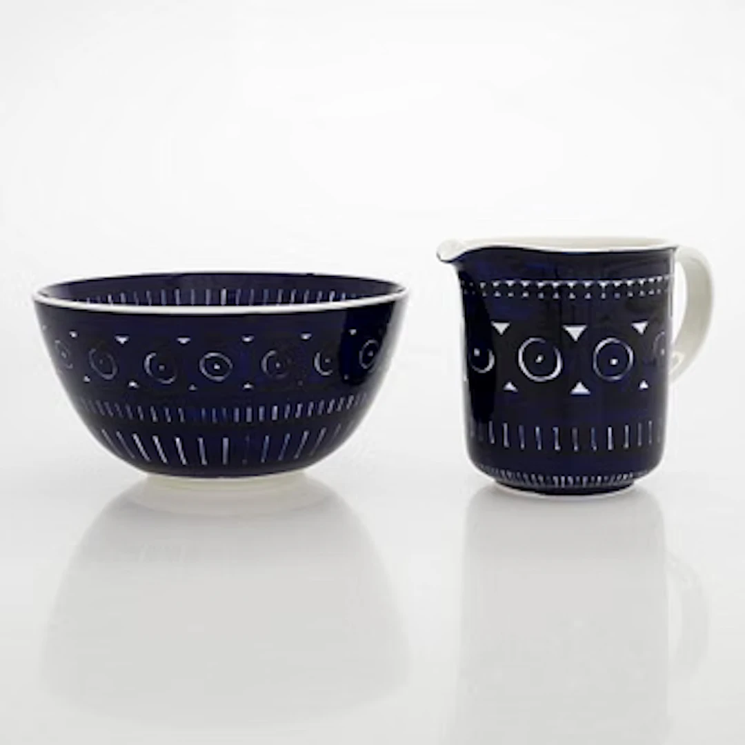 Ulla Procopé, a porcelain jug and bowl, "Valencia", Arabia, Finland.